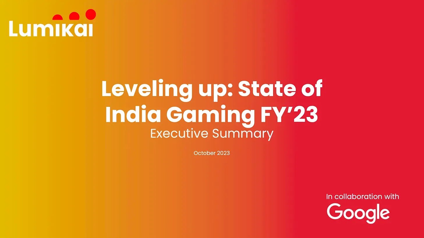 Lumikai & Google Report: Indian Gaming Industry $7.5 Billion by 2028