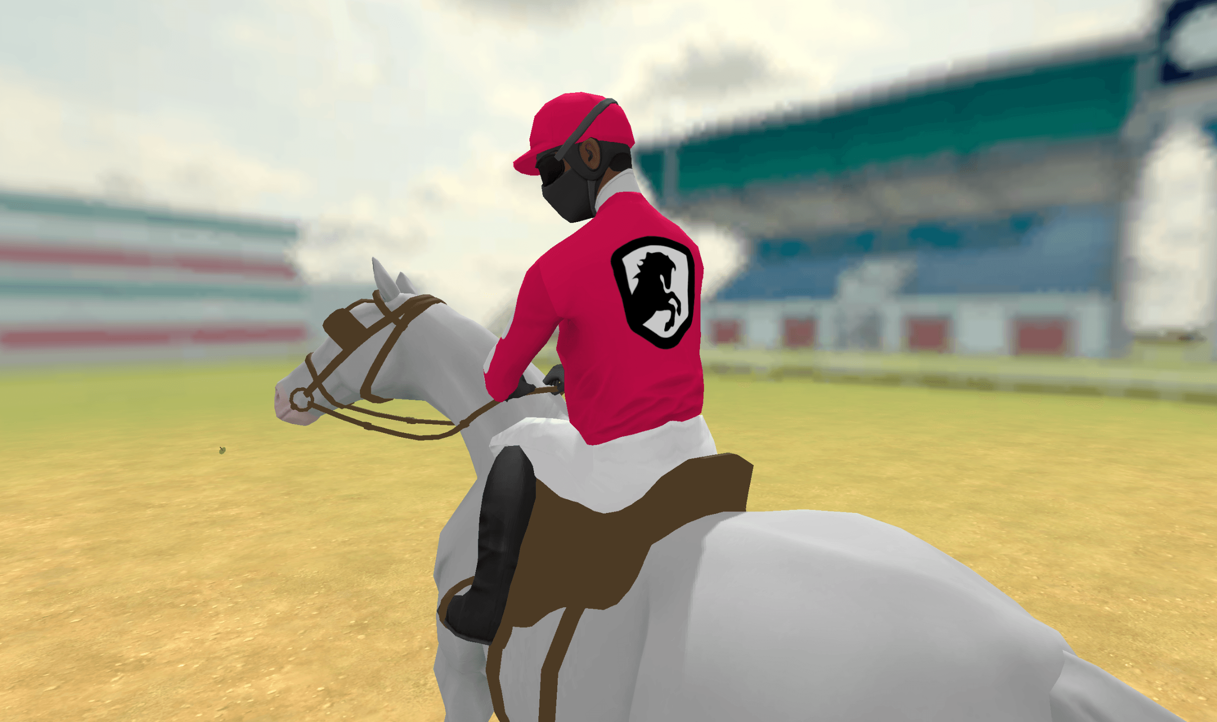 Derace  Jockey with silks on a horse.png